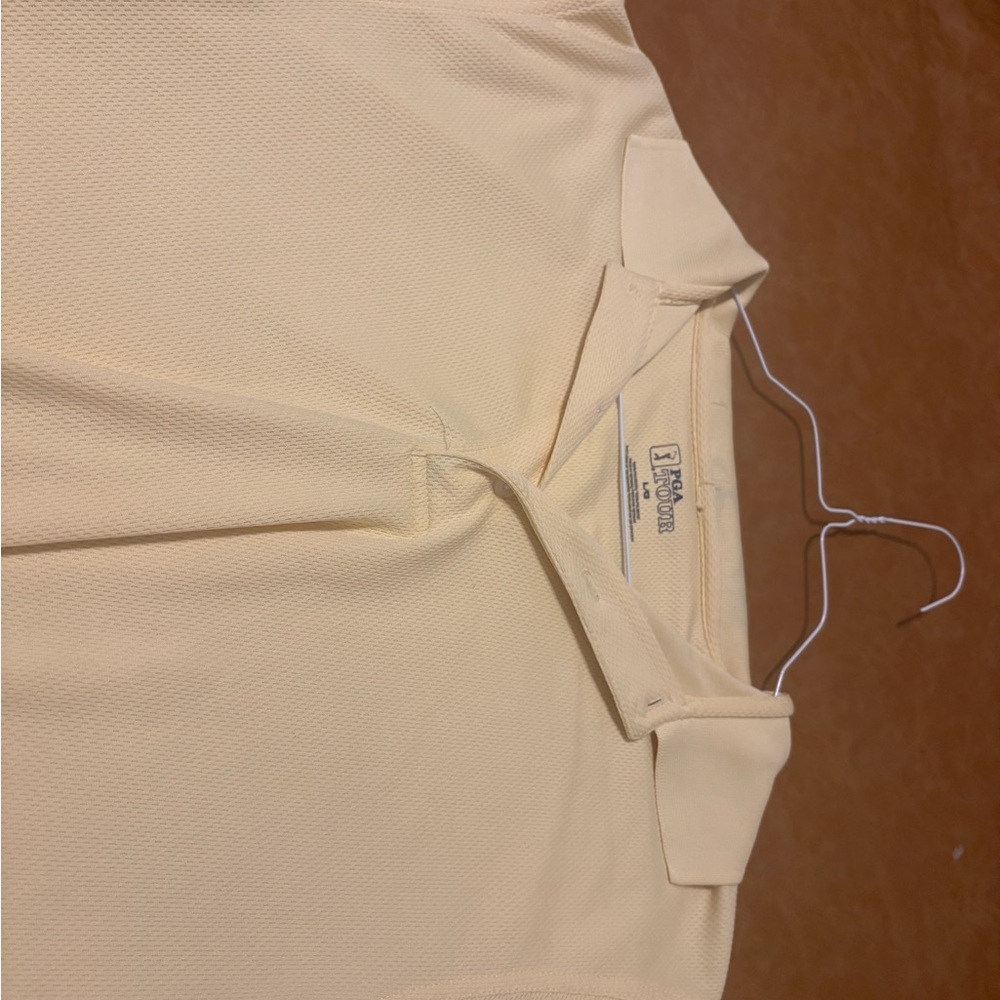 PGA Tour Polo Shirt Men's LG Yellow Pro Series Golf Polyester Athleisure - Picture 7 of 13